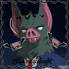 a picture of a bat with two twinkie wrappers on it