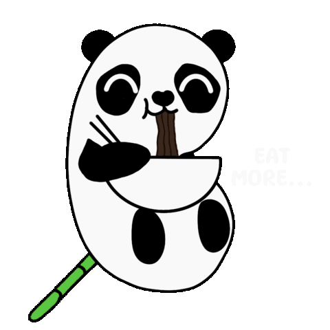 Panda Eat More Sticker - Panda Eat More Eating Food Stickers