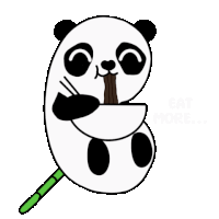 Panda Eat More Sticker