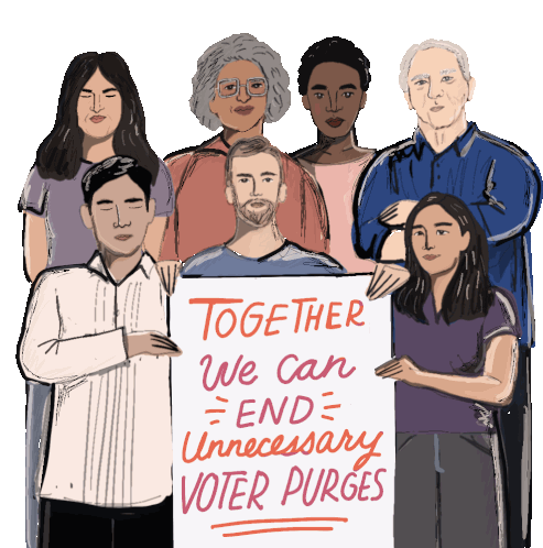 Together We Can End Unnecessary Voter Purges Stop Voter Purge Laws Sticker - Together We Can End Unnecessary Voter Purges Voter Purges Stop Voter Purge Laws Stickers