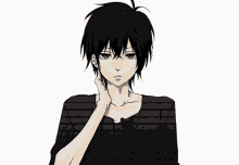 Anime Boy With Black Hair And Red Eyes