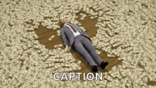 Guy In Corporate Suit Swimming In Money GIF - Guy In Corporate Suit Swimming In Money Starfish In Money GIFs