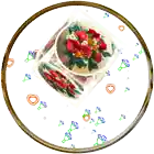 a circle with flowers in it and the words i love my mom