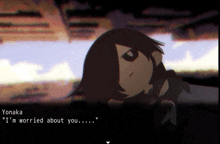 a cartoon character says " i 'm worried about you " in a dark room