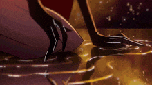 a cartoon of a person 's feet standing in a puddle of water