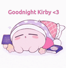 Goodnight Kirby Kirby Sleeping GIF - Goodnight Kirby Kirby Sleeping GIFs