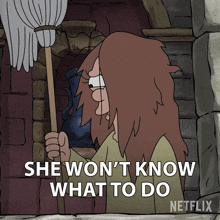 She Won'T Know What To Do Mop Girl GIF