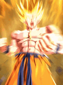 a blurred image of a cartoon character with a yellow background