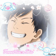 a picture of a man with the words tensei loves dio