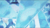a person with a tattoo on their arm is surrounded by blue ice