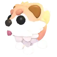 a 3d model of a dog with a pink nose