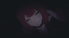 a girl with red hair and horns is being held by someone
