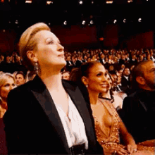 Sisters Supporting Sisters GIF - Meryl Streep Jennifer Lopez Applaud GIFs