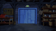 a cartoon of spongebob and patrick in a room