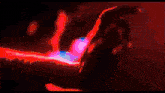 a red and pink background with a purple circle in the middle