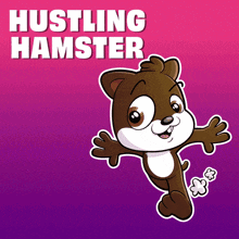 a cartoon of a hamster with the words hustling hamster behind it