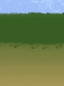 a painting of a field with trees and grass in the background