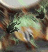 a painting of a person flying through the air with smoke coming out of it