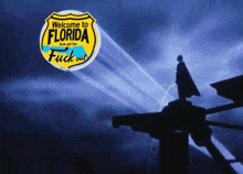 a sign that says " welcome to florida " on it