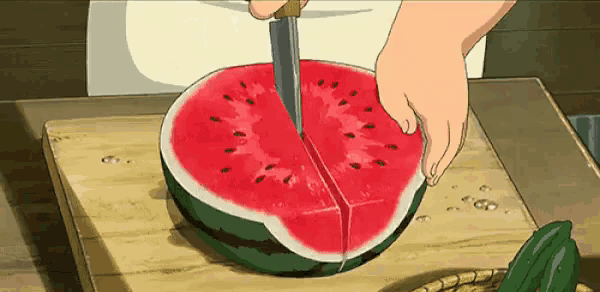 Chibi anime girl with watermelon hair on Craiyon