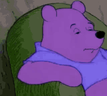 Purple Winnie Pooh Borahae Tired Pooh GIF - Purple Winnie Pooh Borahae Tired Pooh Joonsproof GIFs