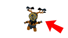 a red arrow points to a cartoon character with an owl mask