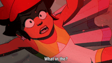 a cartoon character says what in the in red