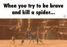 Kill A Spider - Brave GIF - Star Wars Obiwan Brave GIFs
