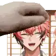 a person is putting a towel on a boy 's head in a pixel art style .