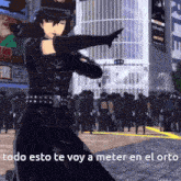 a video game character is dancing in front of a crowd with the words todo esto te voy a meter en el orto above him
