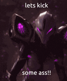 a picture of a woman with the words let 's kick some ass