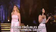 where troubles melt like lemon drops no more problems duo on stage performers
