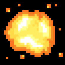 a pixel art explosion with a white x in the middle