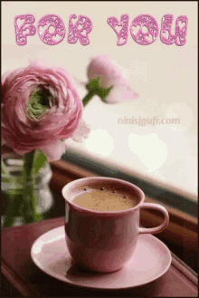 coffee for you rose pink morning