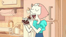 Pearl Eating GIF - Pearl Eating Cookie Cat GIFs