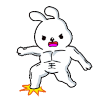 White Angry Sticker - White Angry Rabbit Stickers