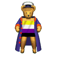 Non-binary Teddy Bear Non-binary Flag Sticker - Non-binary Teddy Bear Non-binary Flag Lgbt Stickers