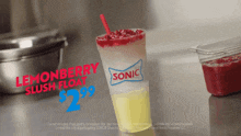 Sonic Drive In Lemonberry Slush Float GIF - Sonic Drive In Lemonberry Slush Float Sonic GIFs