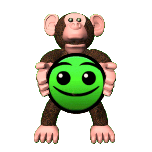 Geometry Dash Fire In The Hole Sticker - Geometry Dash Fire In The Hole Monkey With Green Smiley Stickers