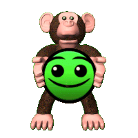 Geometry Dash Fire In The Hole Sticker - Geometry Dash Fire In The Hole Monkey With Green Smiley Stickers