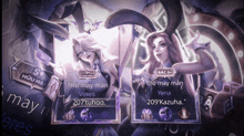 a screenshot of a video game with two characters named veres and yena