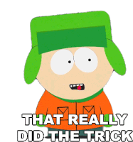 That Really Did The Trick Kyle Broflovski Sticker - That Really Did The Trick Kyle Broflovski South Park Stickers