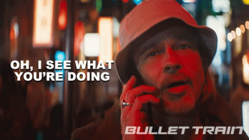 Oh I See What Youre Doing Ladybug GIF - Oh I See What Youre Doing Ladybug Brad Pitt GIFs