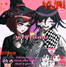 a picture of a girl and a boy with yuri written above them
