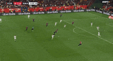 espn shows a soccer game between fcb and rma