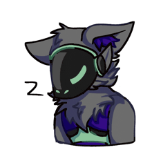 a drawing of a furry animal with the letter z visible