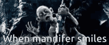 Gollum Scared GIF - Gollum Scared When Mannifer GIFs