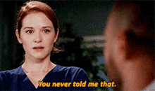 Greys Anatomy April Kepner GIF - Greys Anatomy April Kepner You Never Told Me That GIFs