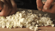 Cutting Cabbage Two Plaid Aprons GIF