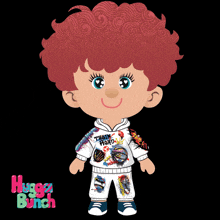 a cartoon character with a hoodie that says team hard on it